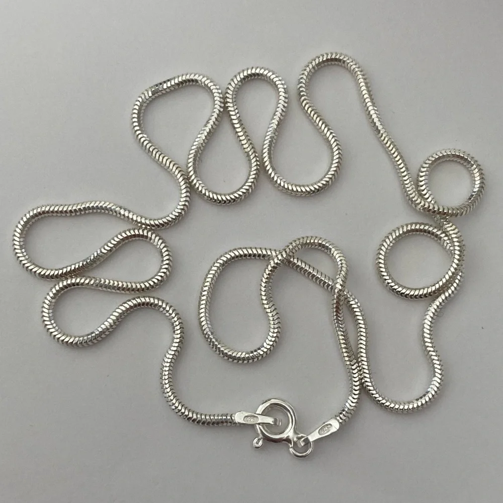 Unisex 19.5” 925 silver 2mm snake chain necklace 19.5 inches